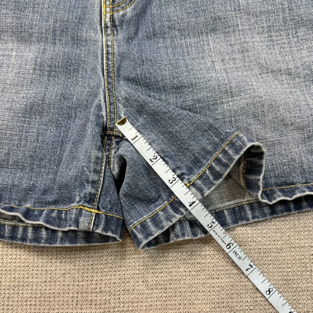 Tommy Hilfiger Womens Shorts Blue Denim Cotton Medium Wash Slash Pocket Size 12 - Picture 10 of 12